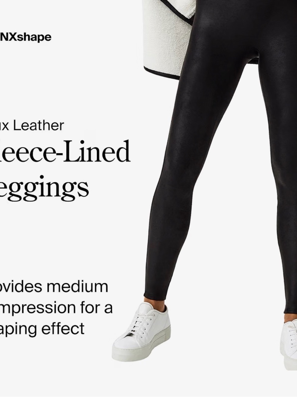 SPANX Black Faux Leather Lined High-Shine Leggings